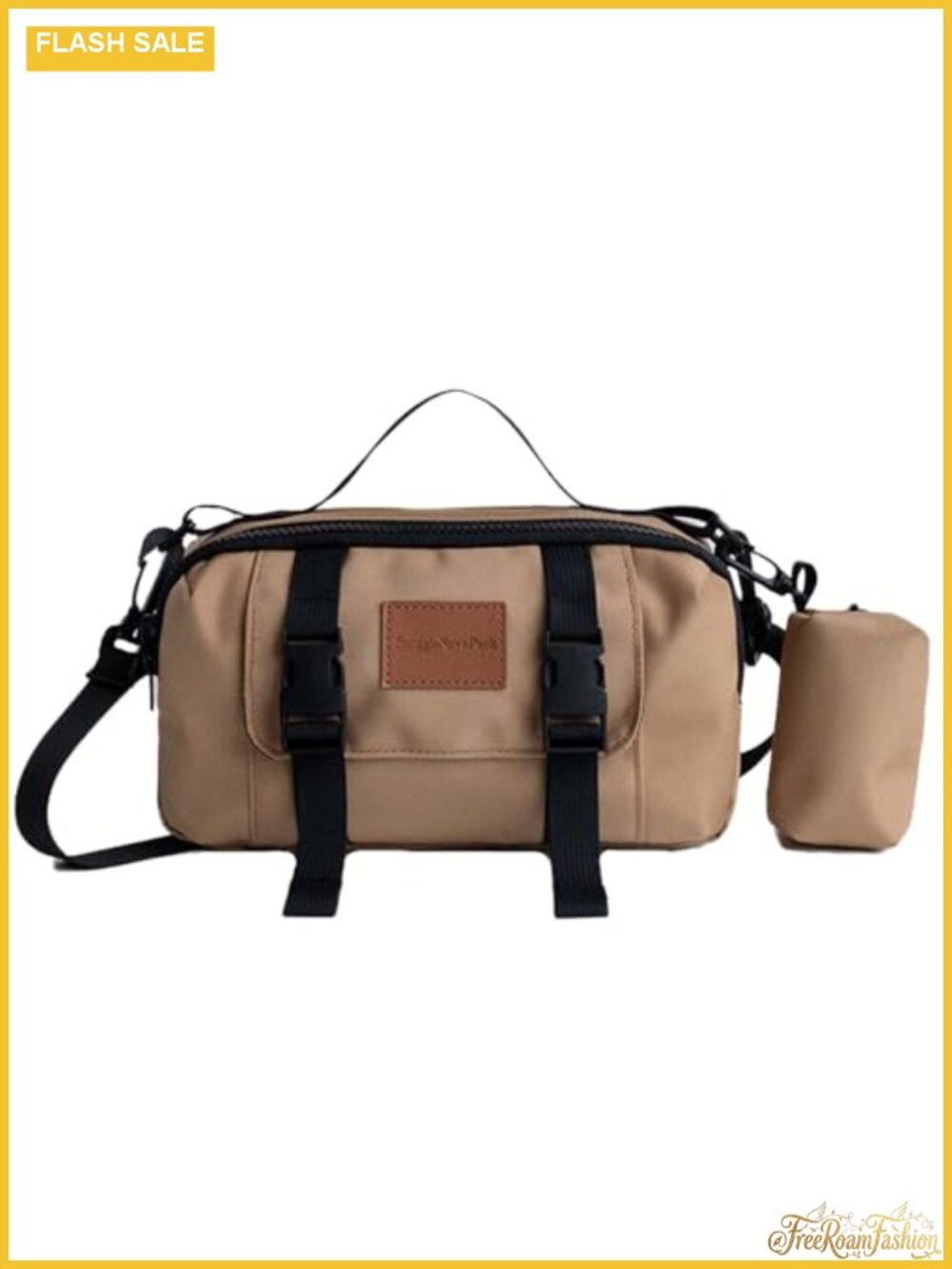 Multi-Functional Crossbody Bag Detachable Pouch Adjustable Strap Travel